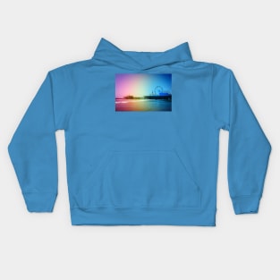 Santa Monica Pier Rainbow Colors Kids Hoodie